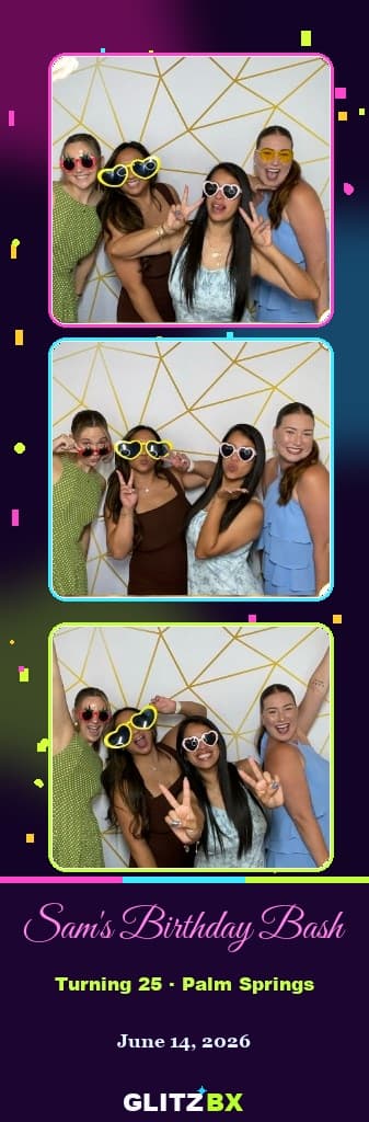 GLITZBX custom 2×6 birthday photo strip guests take home
